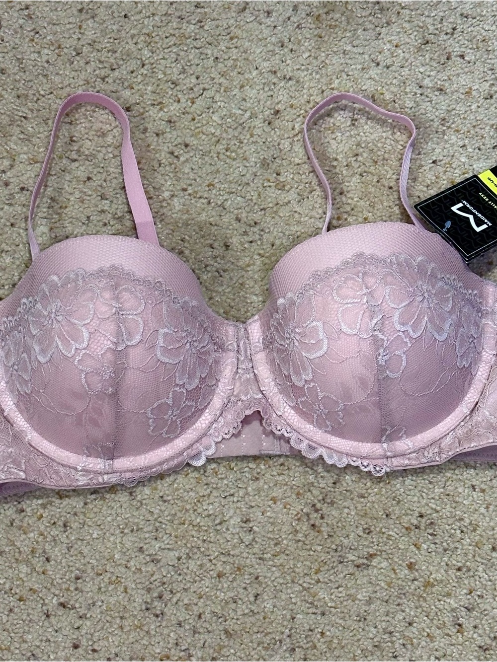 40C Lace Balconette Bra in Light Pink - Women's Intimates (removable straps)